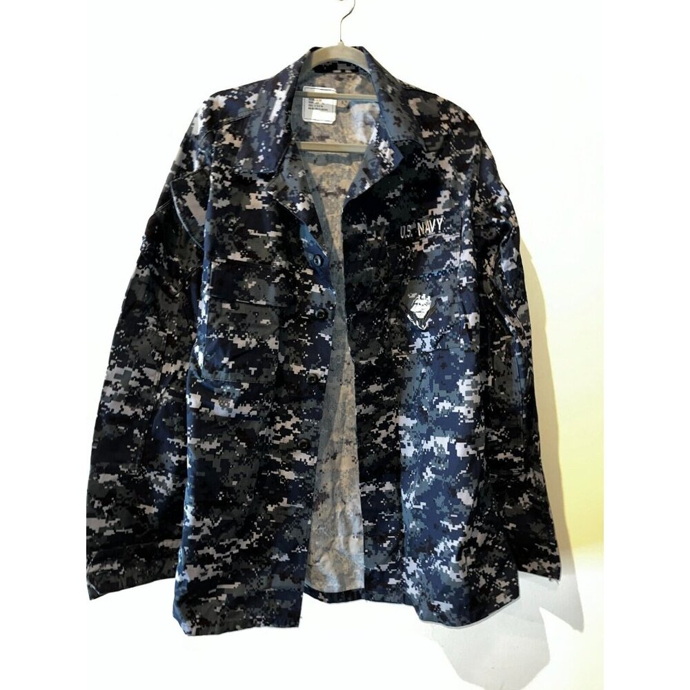 US Navy - Blue Digital Camo Working Blouse Coat 8405-01-540-2441- MEDIUM XX LONG